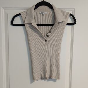Madewell Ribbed Sleeveless Top in Cream
